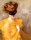 Ribera Paintings - Lady At A Masked Ball by Pierra Ribera